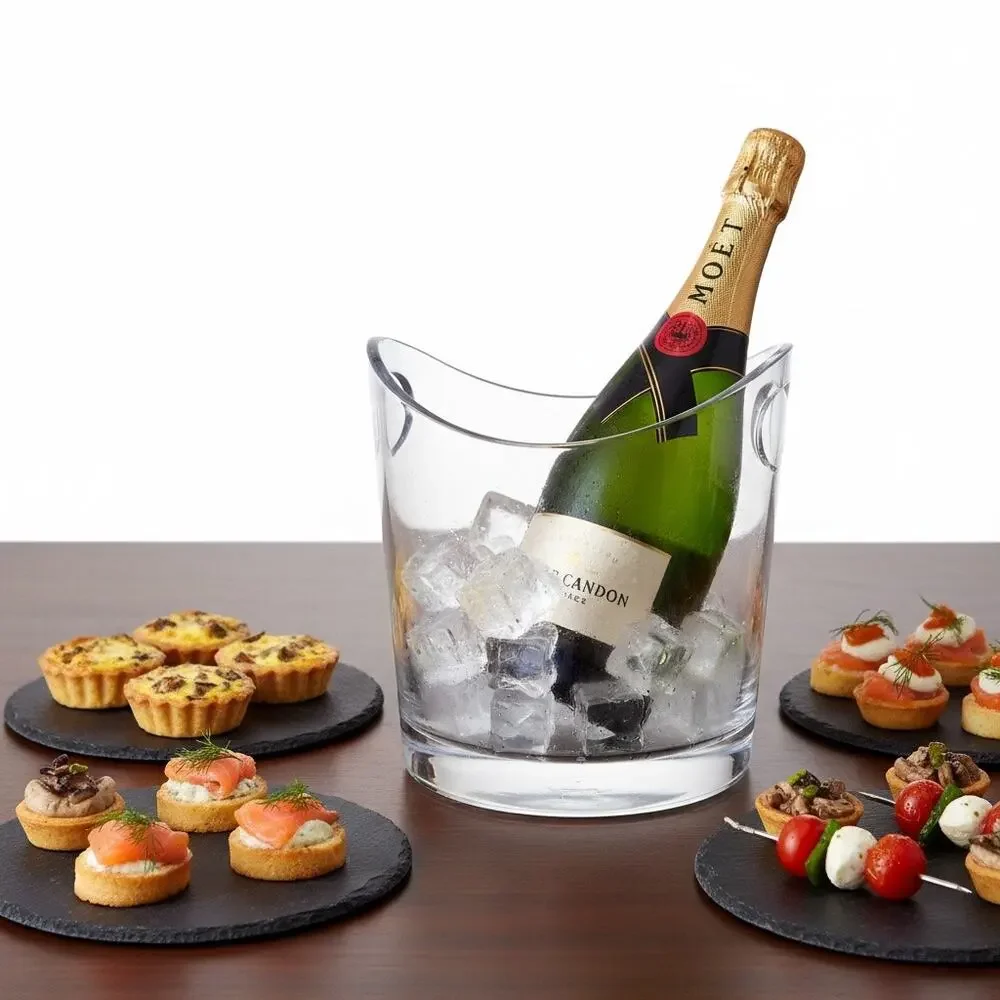 Tiffany & Co. Crystal Ice Bucket Champagne Cooler Modernist Integrated Handles